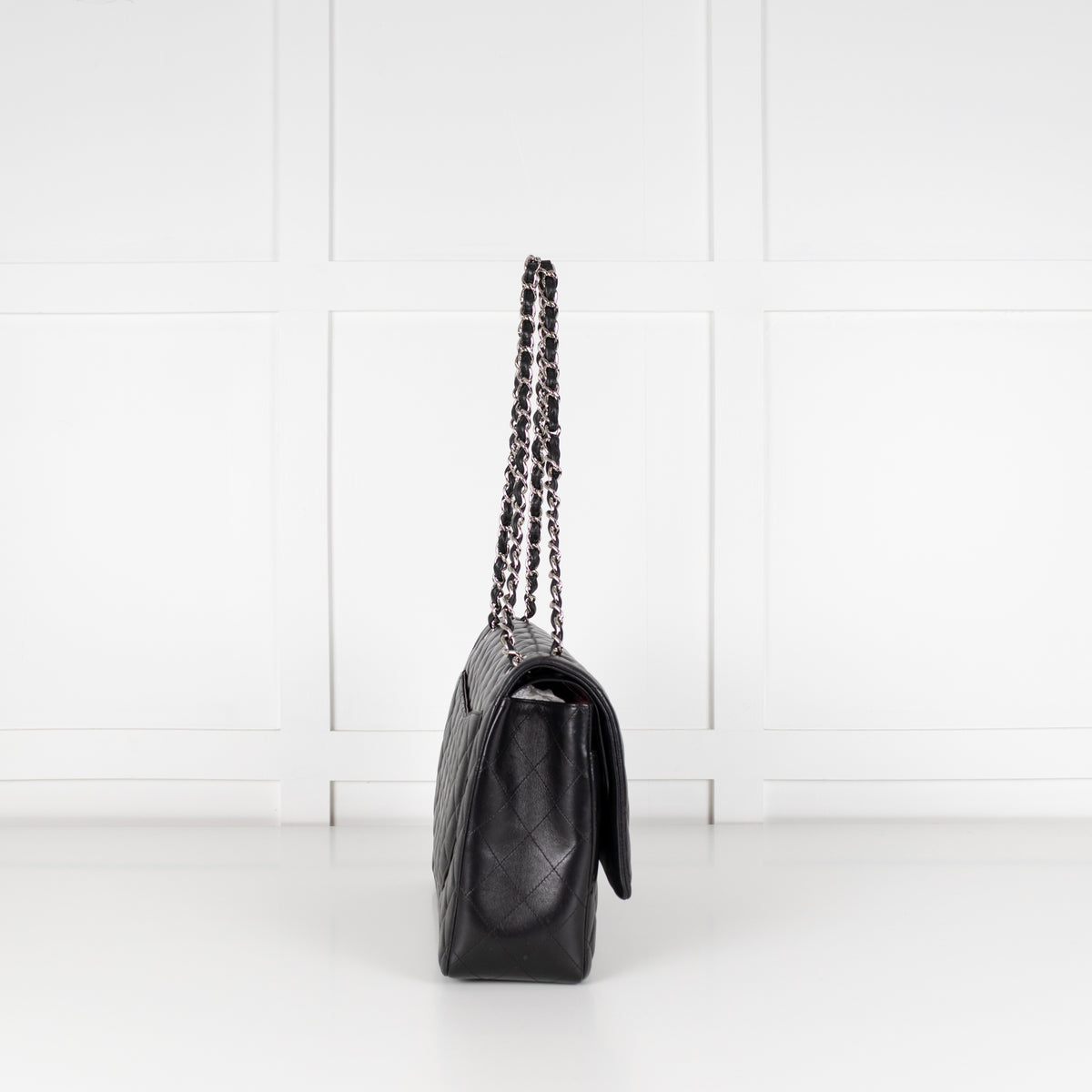 Chanel Black Lambskin Maxi Classic Double Flap Bag