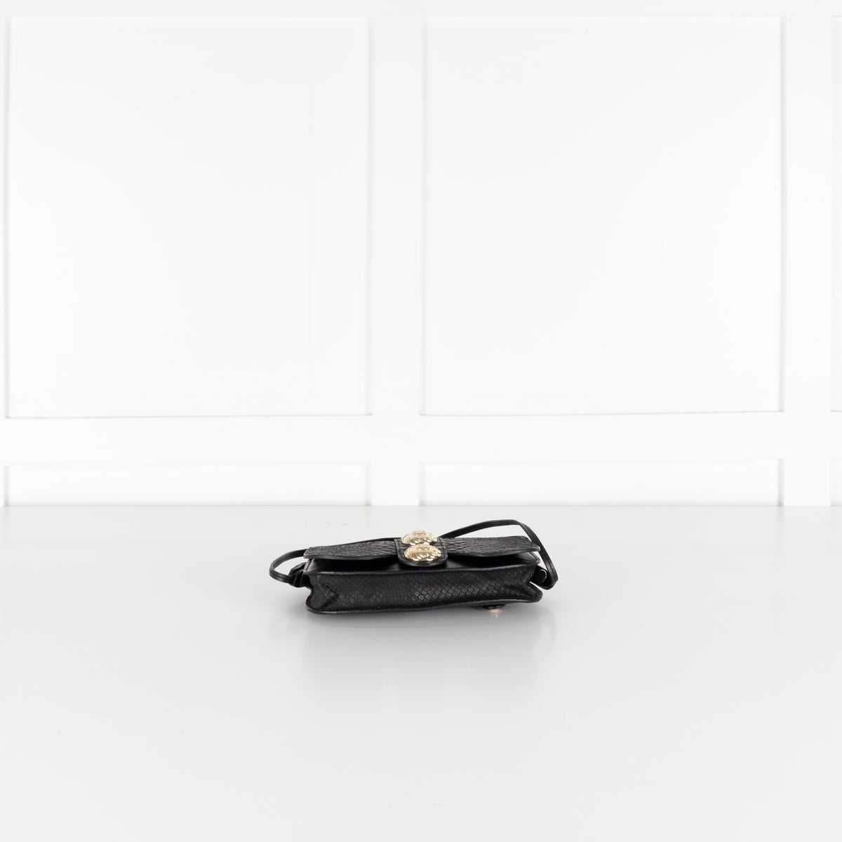Temperley London Black Snake Effect Medallion Crossbody