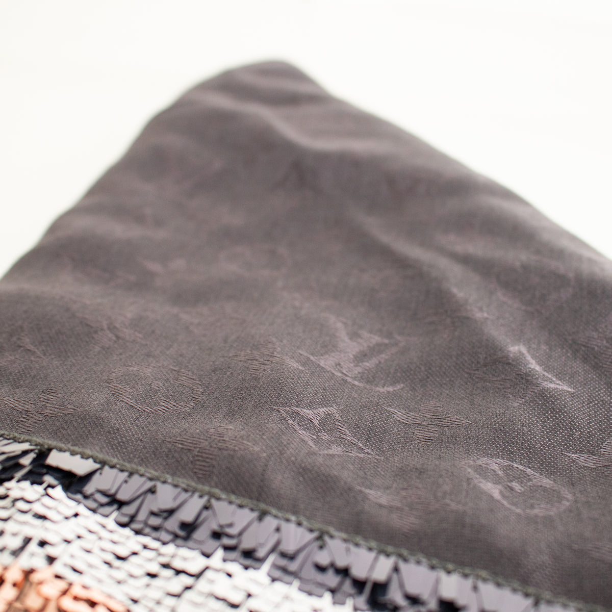 Louis Vuitton Grey Monogram Sequined Scarf