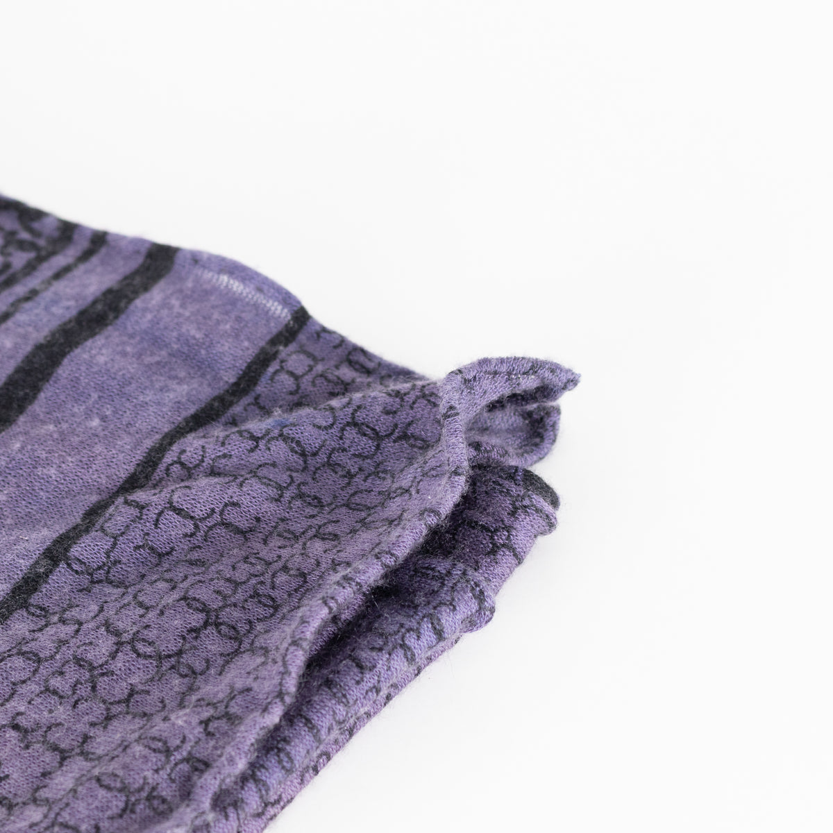 Chanel Purple Cashmere and Silk Logo Scarf