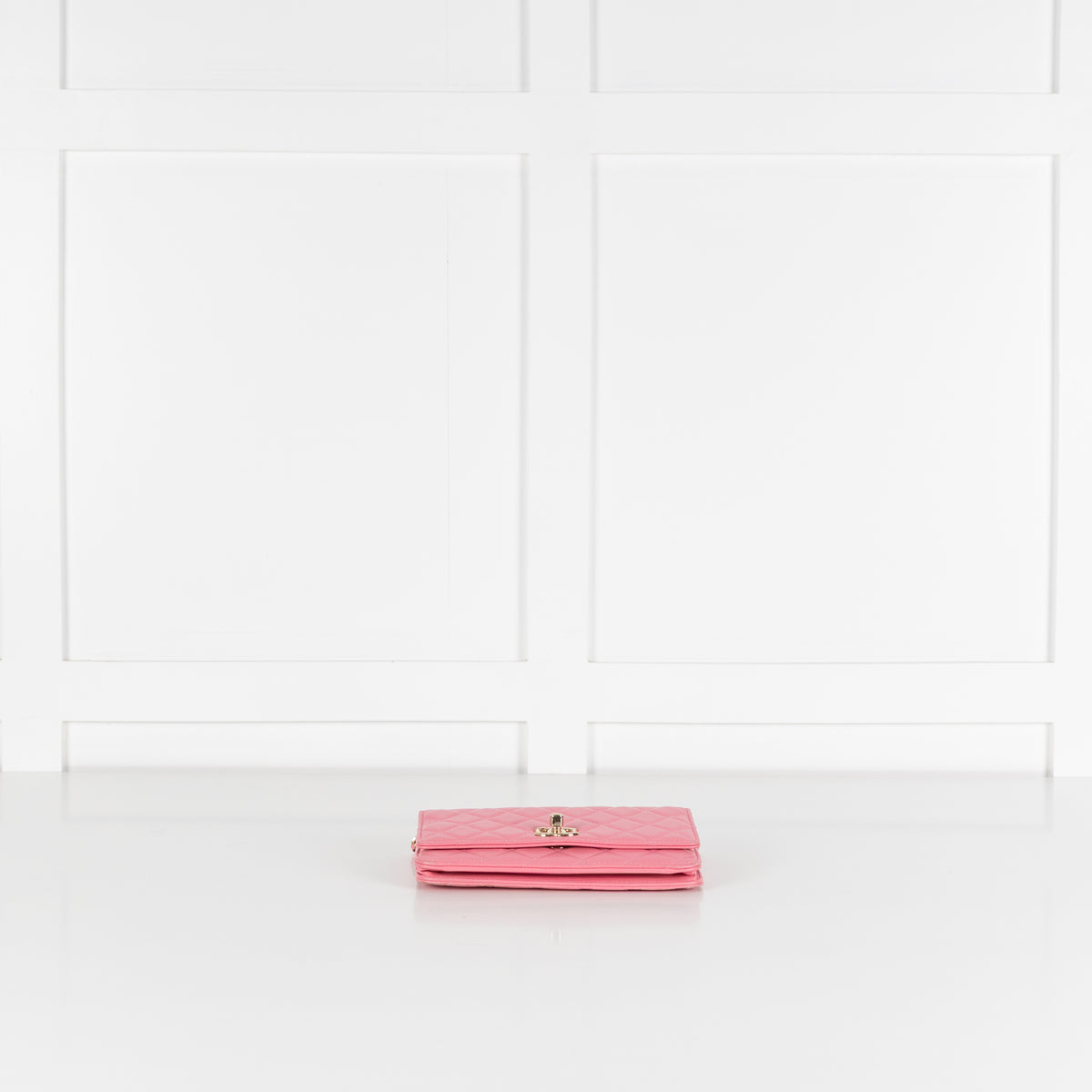 Chanel Pink Lambskin Trendy Wallet On Chain