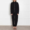 Varley Black Jersey Zip Front Long Sleeved Jumpsuit