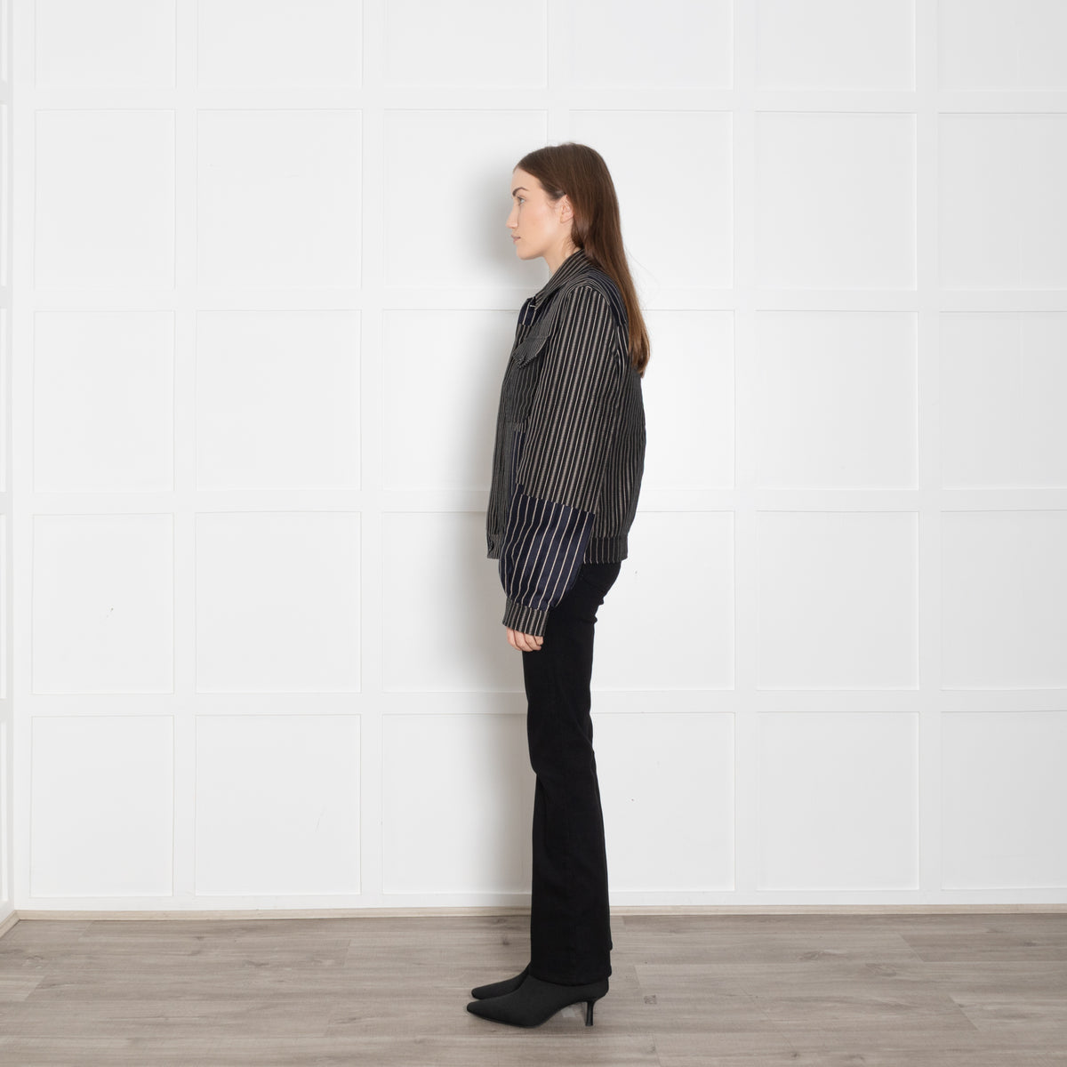 Alexander McQueen Navy Stripe Bomber Jacket