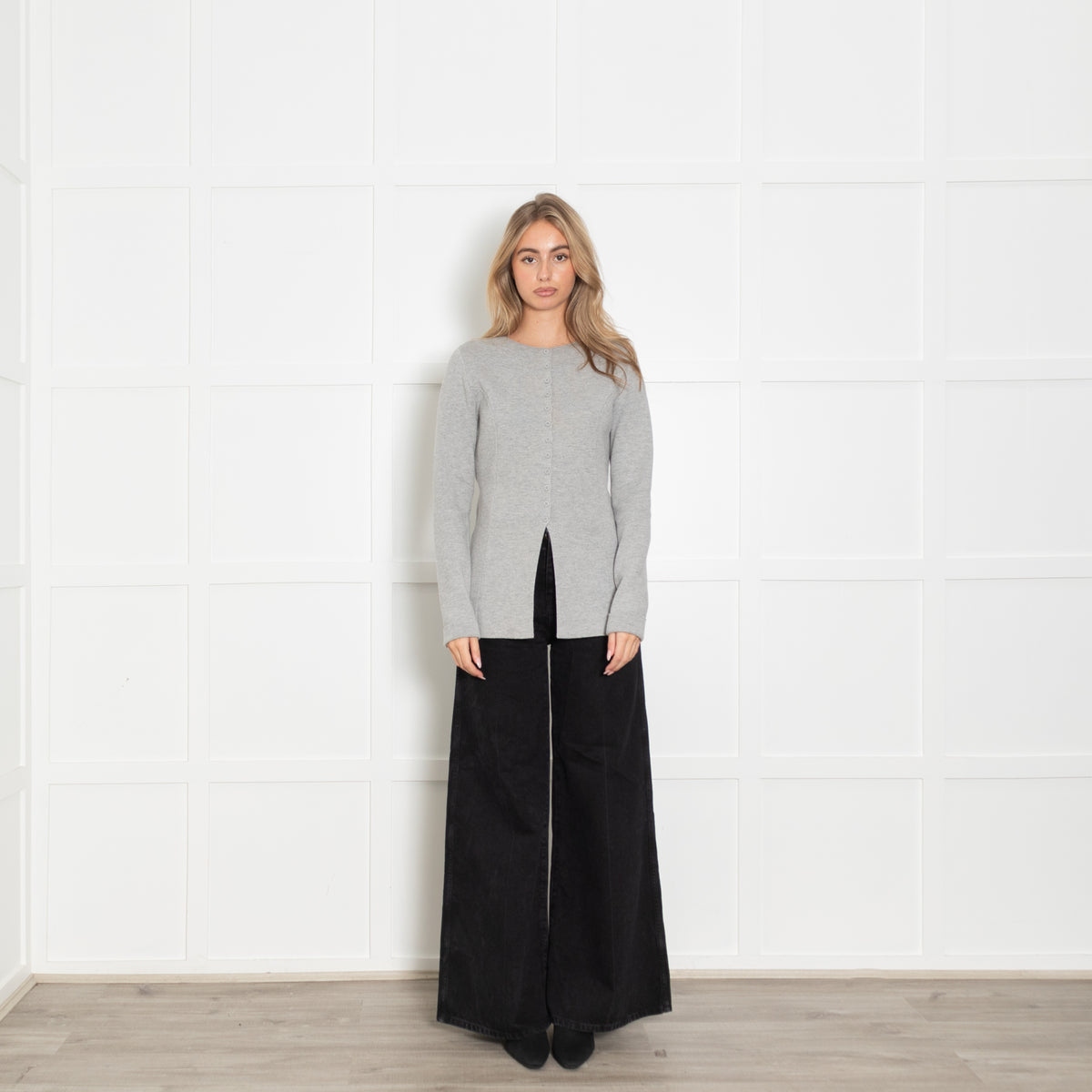 Aligne Pale Grey Daphne Waisted Knit