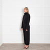Varley Black Jersey Zip Front Long Sleeved Jumpsuit