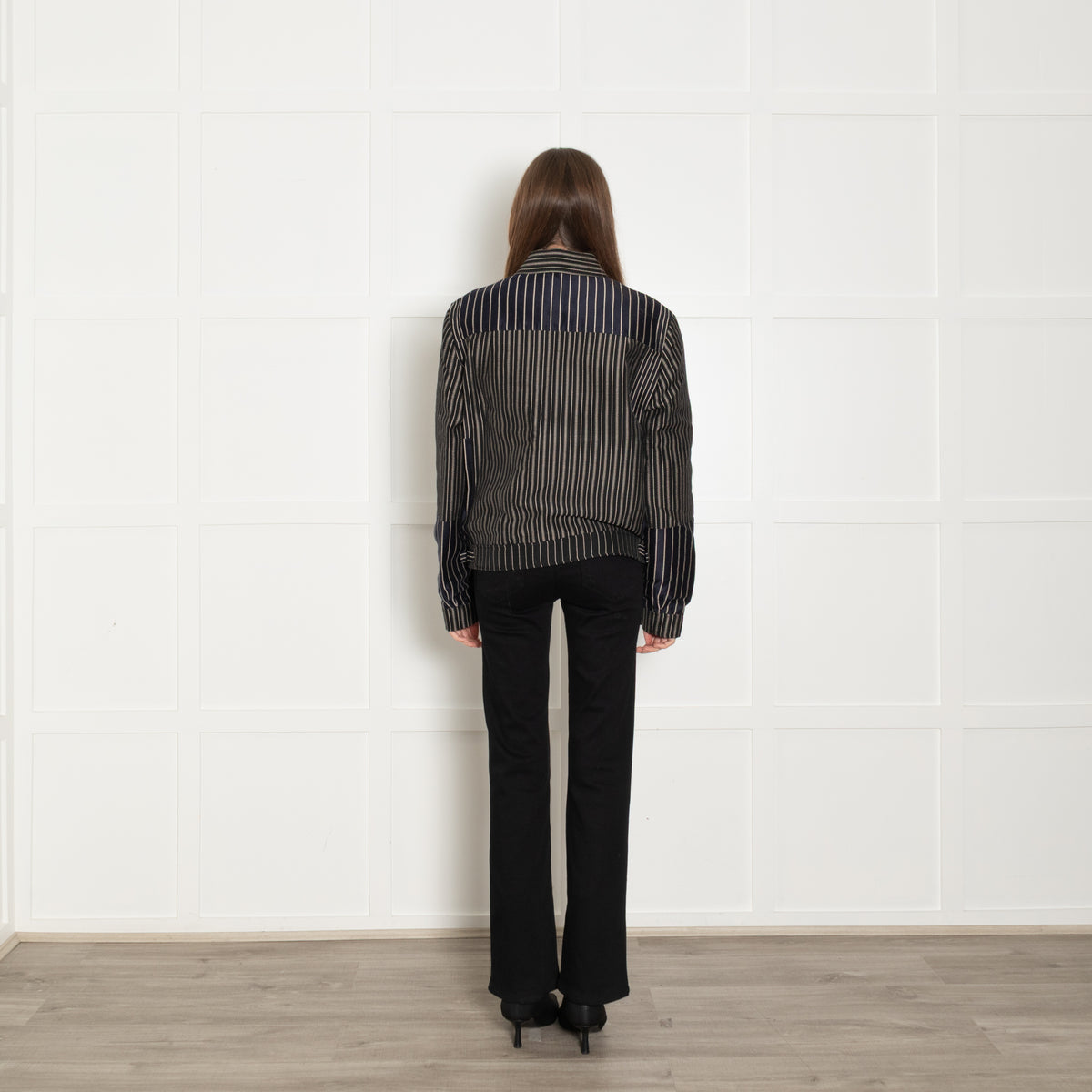 Alexander McQueen Navy Stripe Bomber Jacket