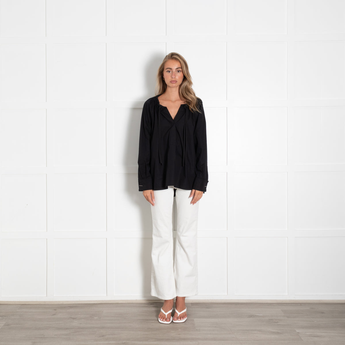 Max Mara Black Ario Cotton Top