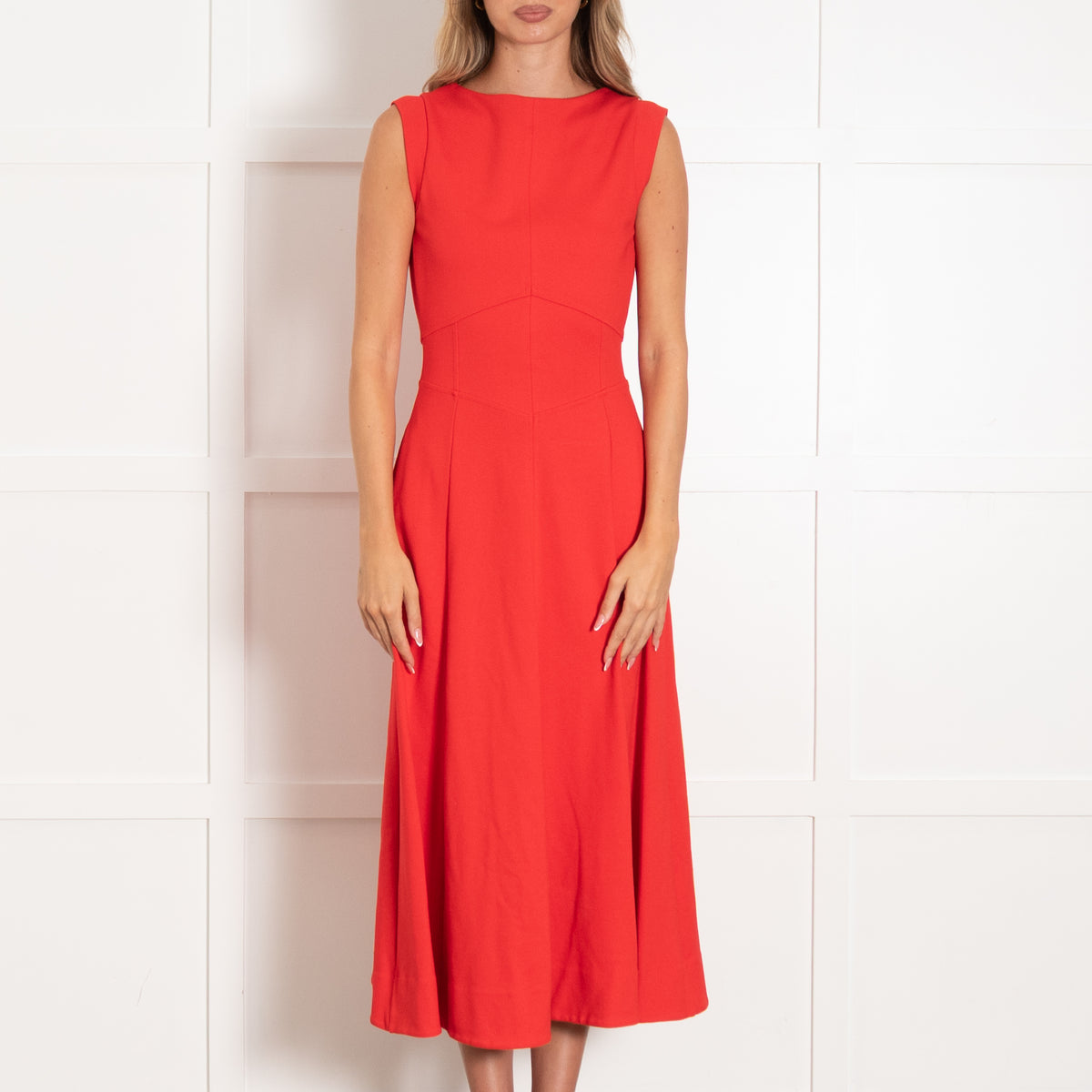 Me + Em Red Stretch Sleeveless Dress