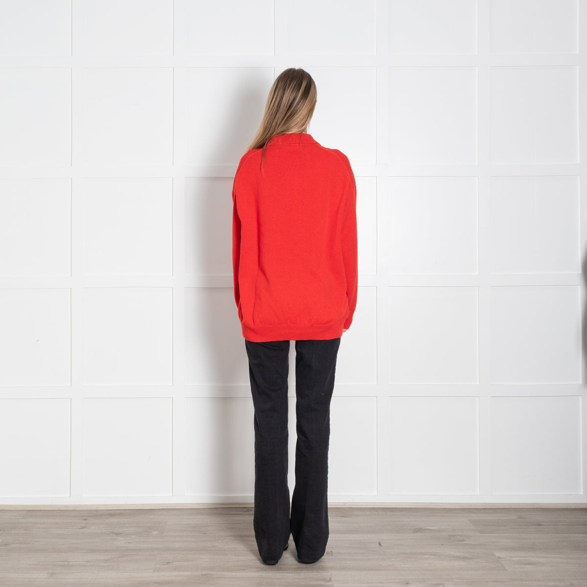 &Daughter Red Edith Collared Wool Jumper