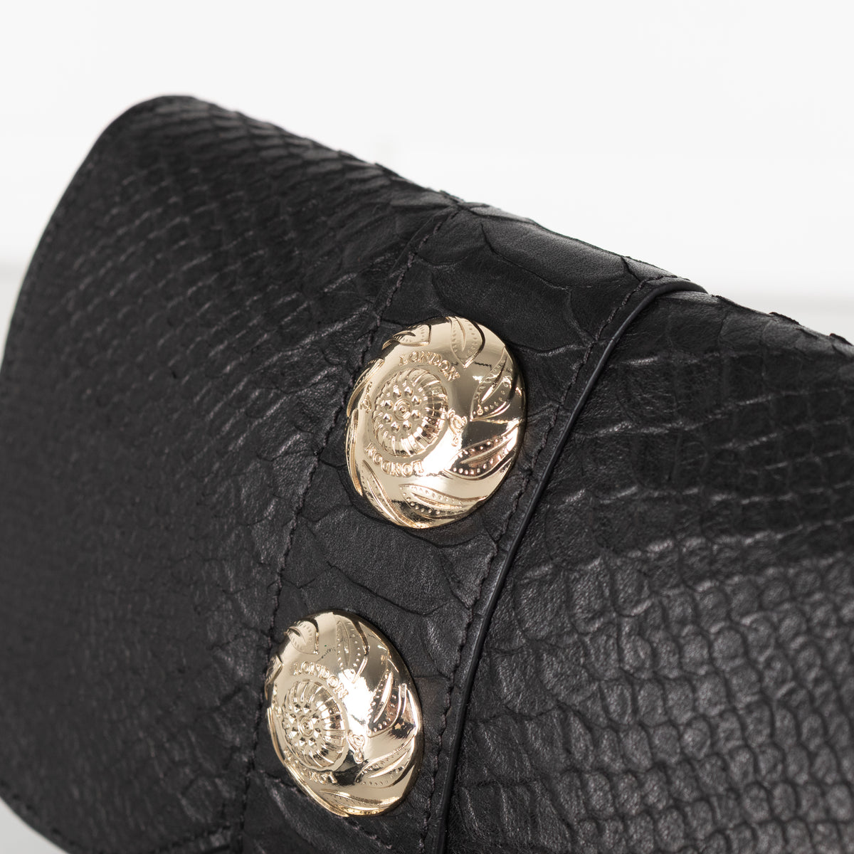 Temperley London Black Snake Effect Medallion Crossbody