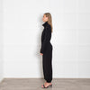 Varley Black Jersey Zip Front Long Sleeved Jumpsuit