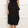 Gucci Black Pencil Skirt with Frill Front