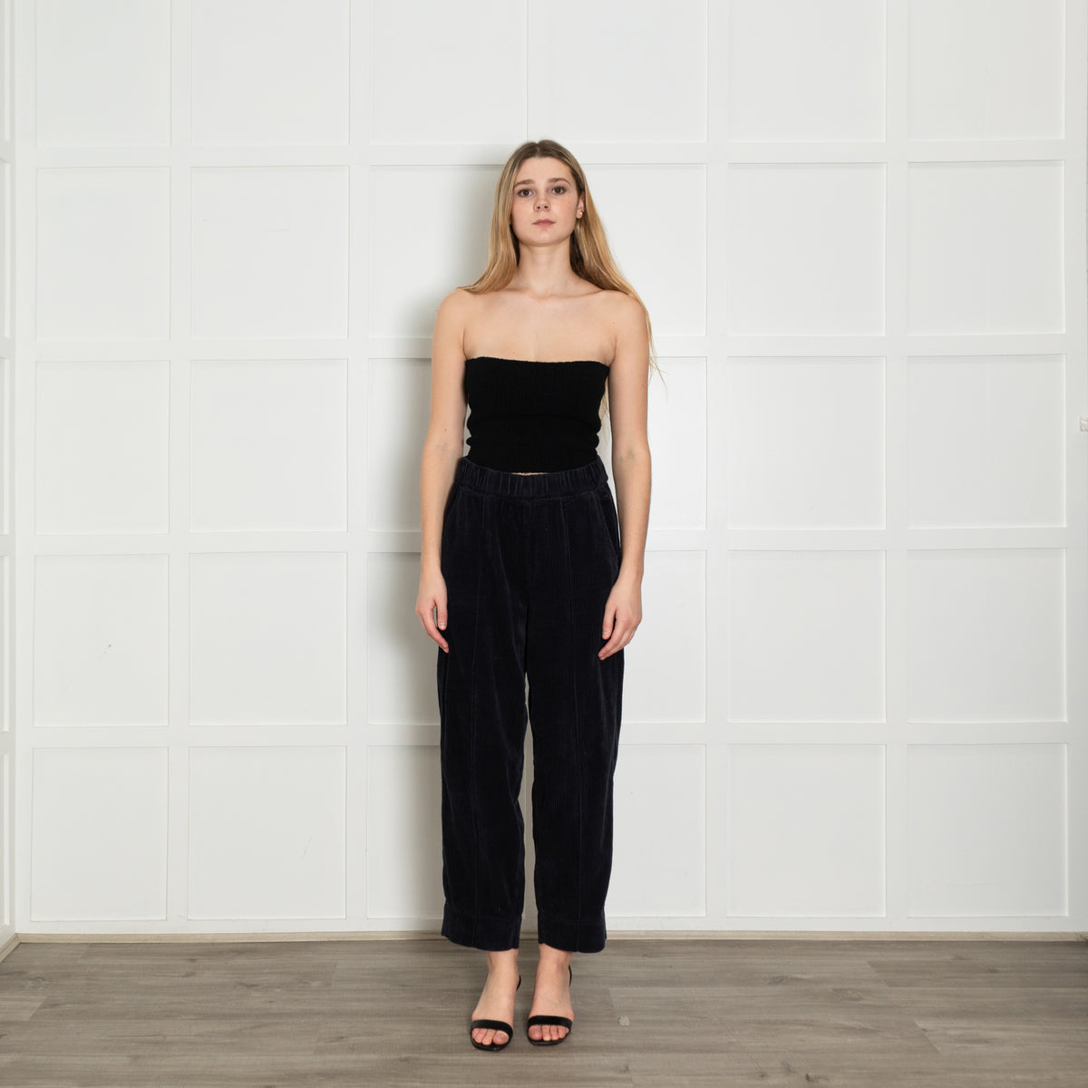 Me+Em Navy Corduroy Elasticated Waist Trousers