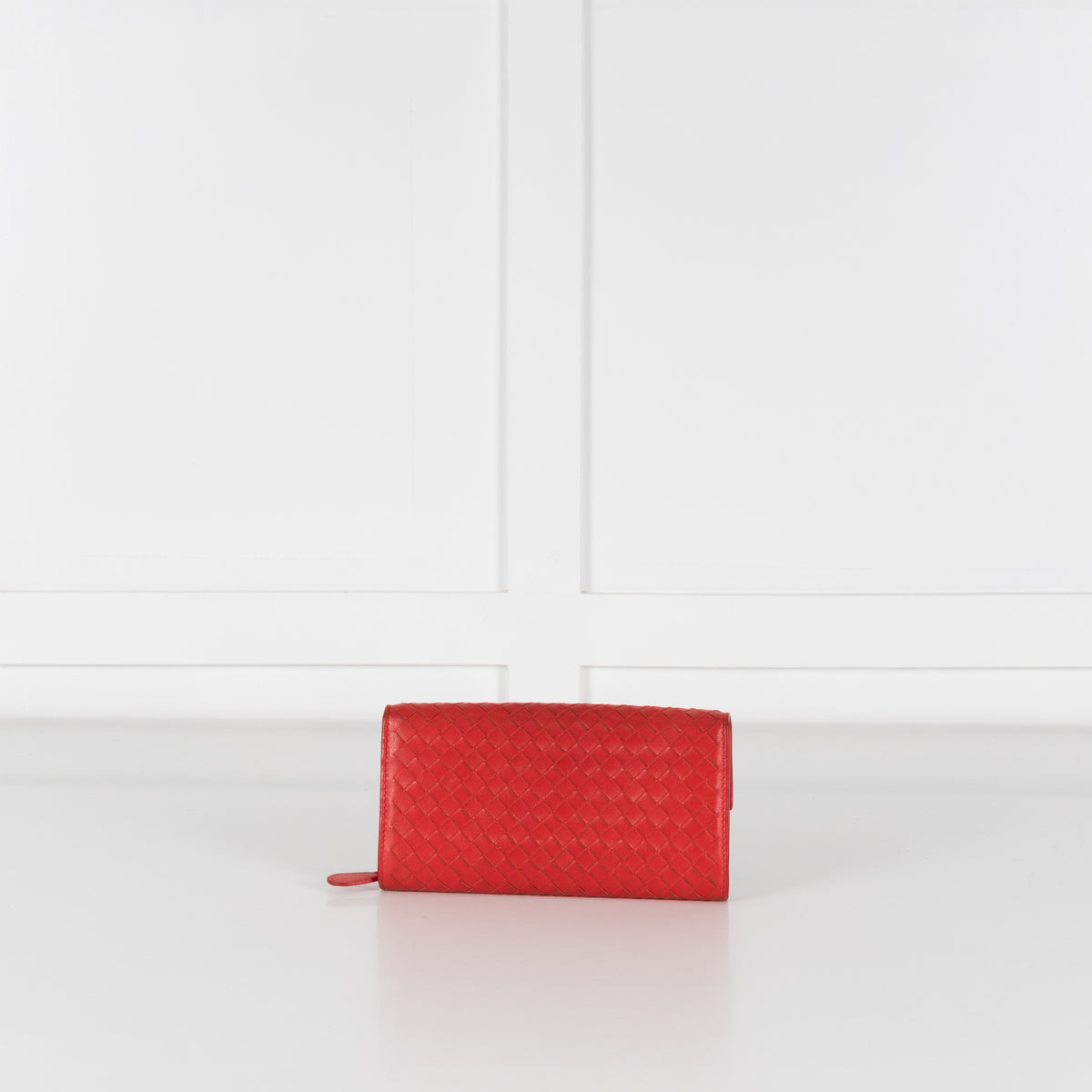 Bottega Veneta Red Intrecciato Leather Continental Wallet