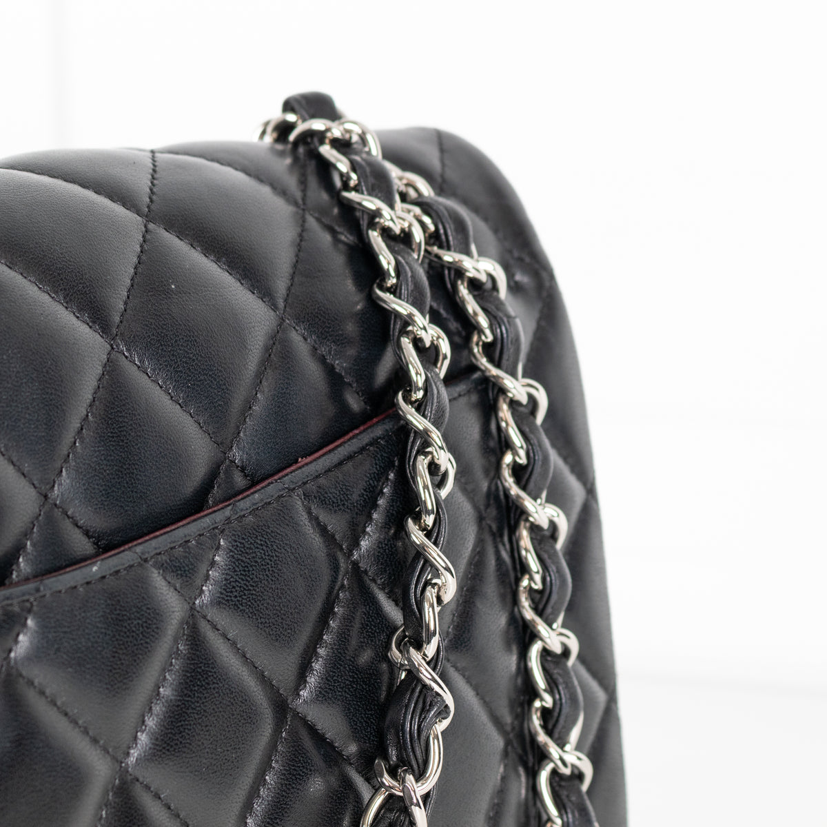 Chanel Black Lambskin Maxi Classic Double Flap Bag