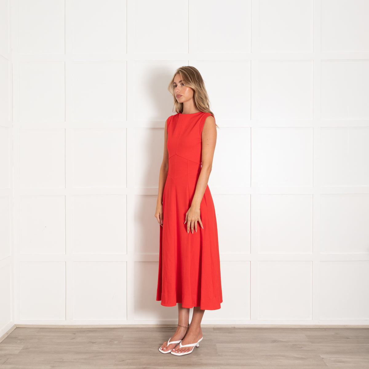 Me + Em Red Stretch Sleeveless Dress