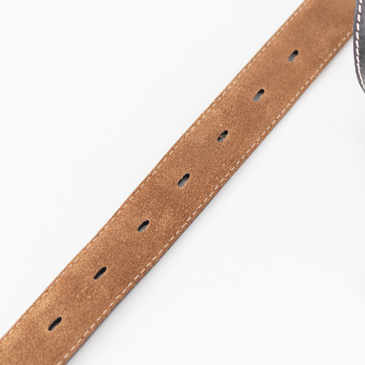 The Fold Brown Suede & Black Leather Reversible Belt With Gold Buckle