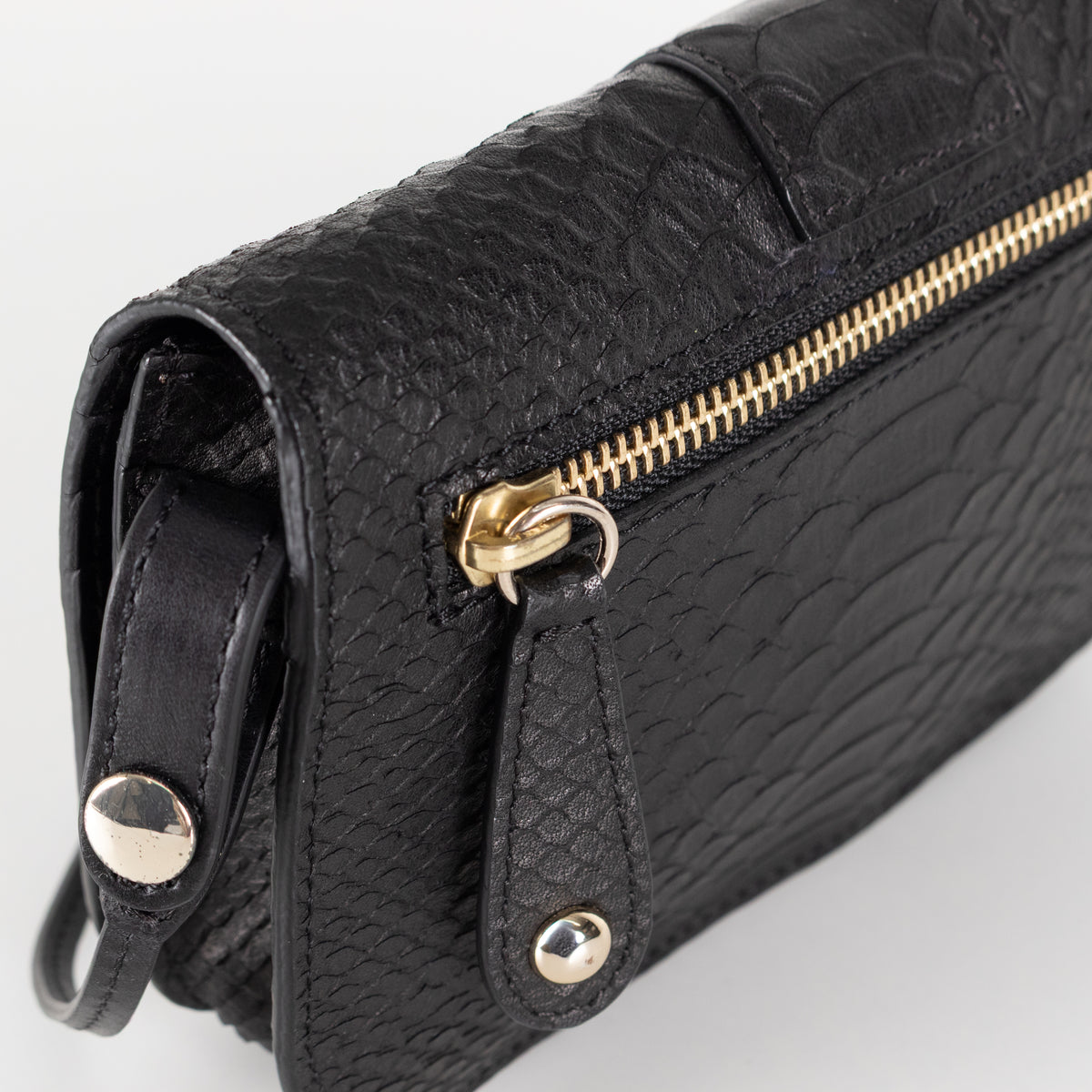 Temperley London Black Snake Effect Medallion Crossbody