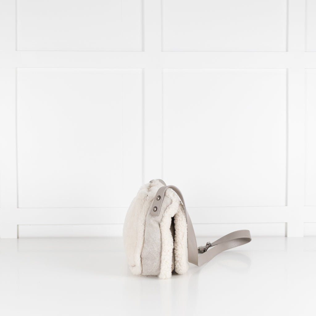 Chanel Cream Shearling CC Flap Bag