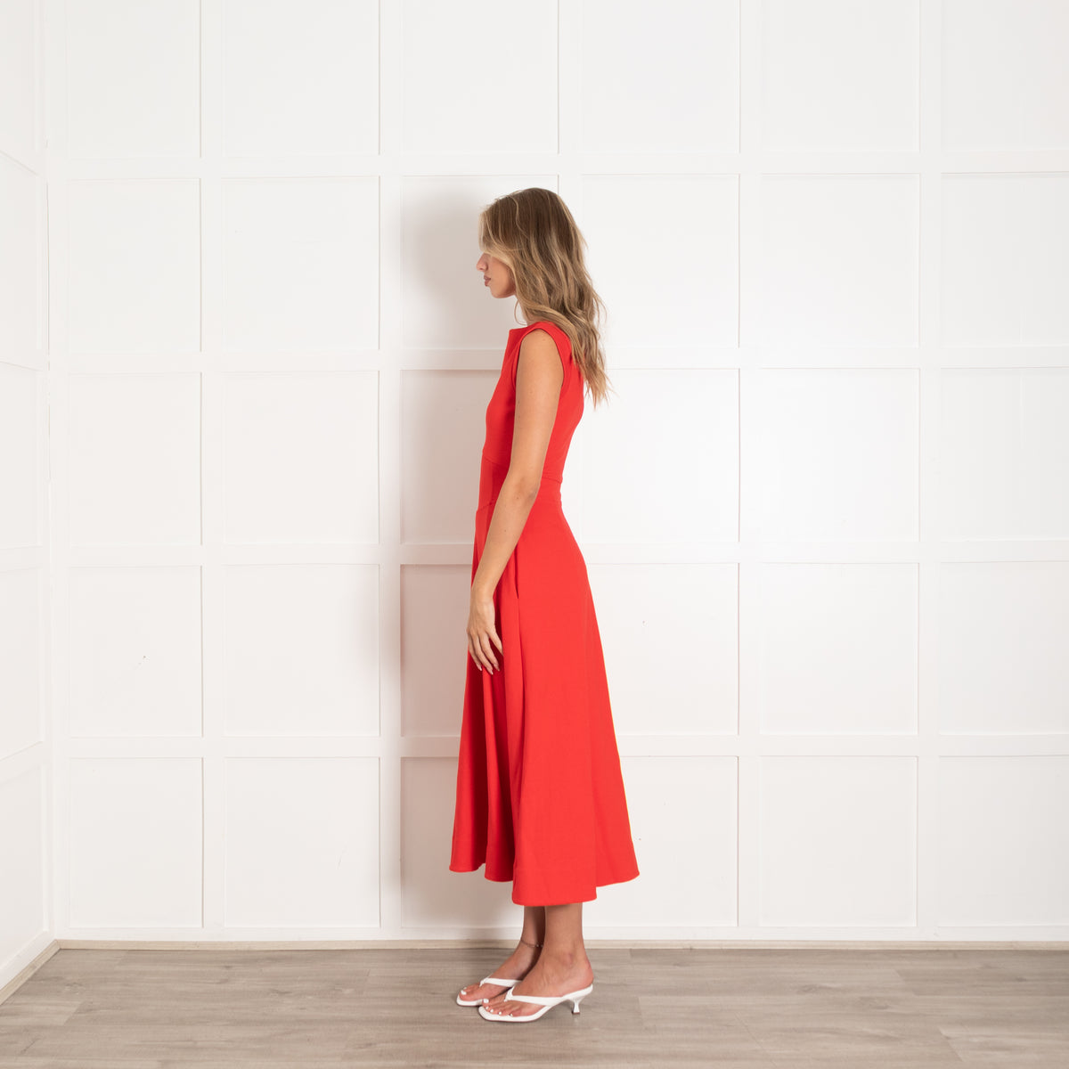Me + Em Red Stretch Sleeveless Dress