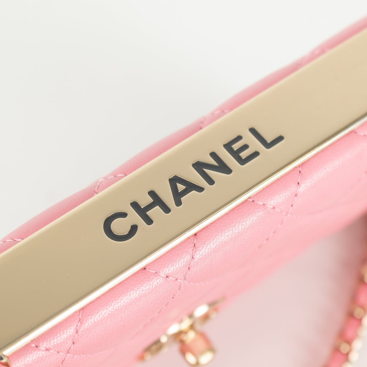 Chanel Pink Lambskin Trendy Wallet On Chain