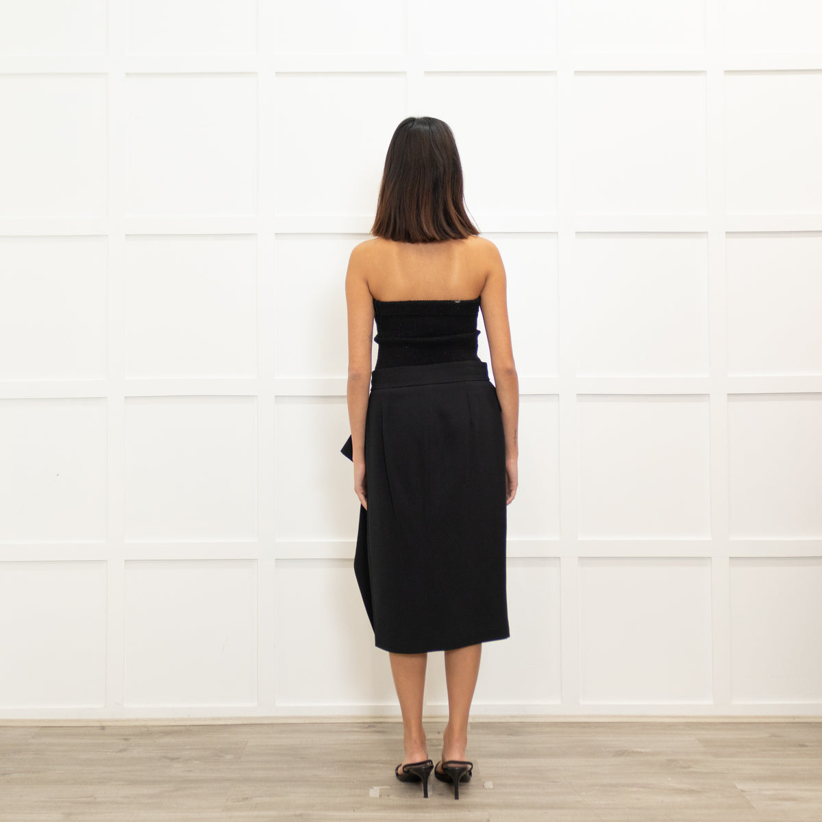 Gucci Black Pencil Skirt with Frill Front