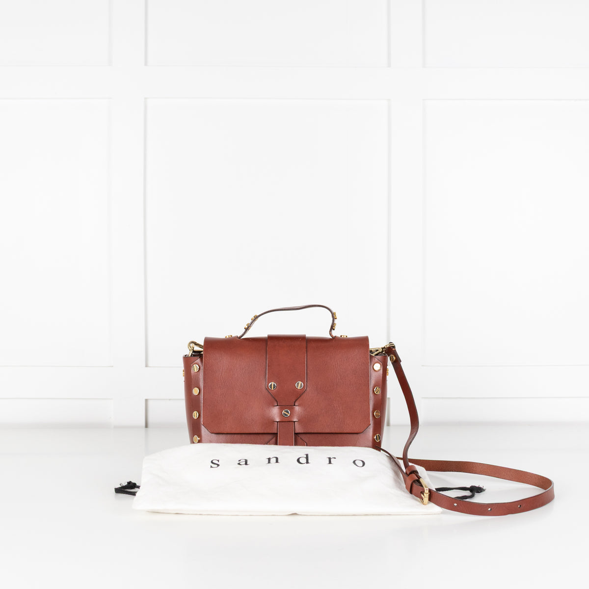 Sandro Brown Abby Satchel Bag