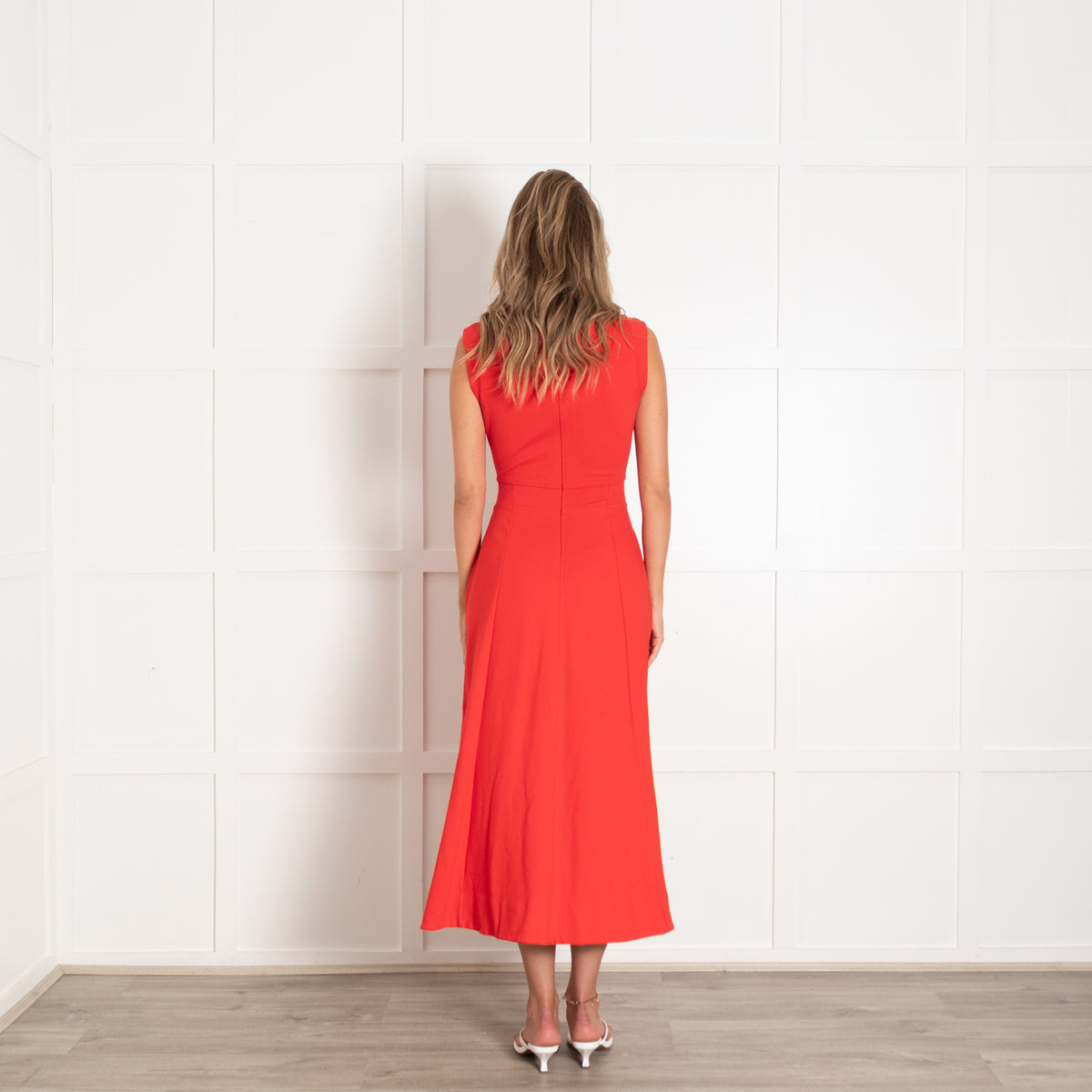 Me + Em Red Stretch Sleeveless Dress