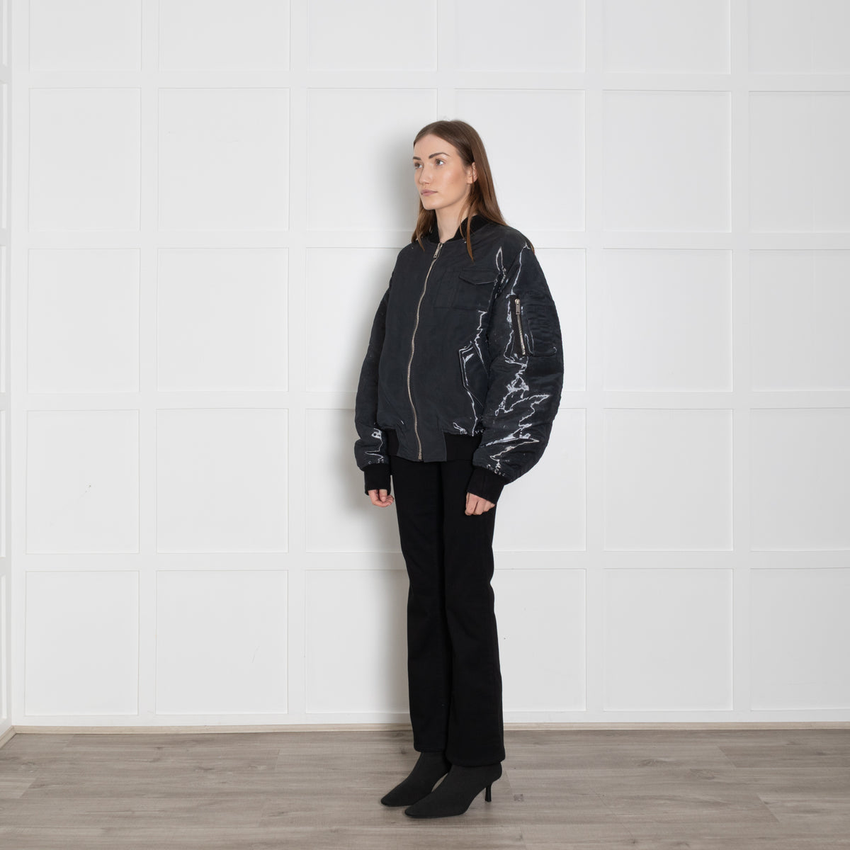 Givenchy Mens Liquid Effect Bomber Jacket