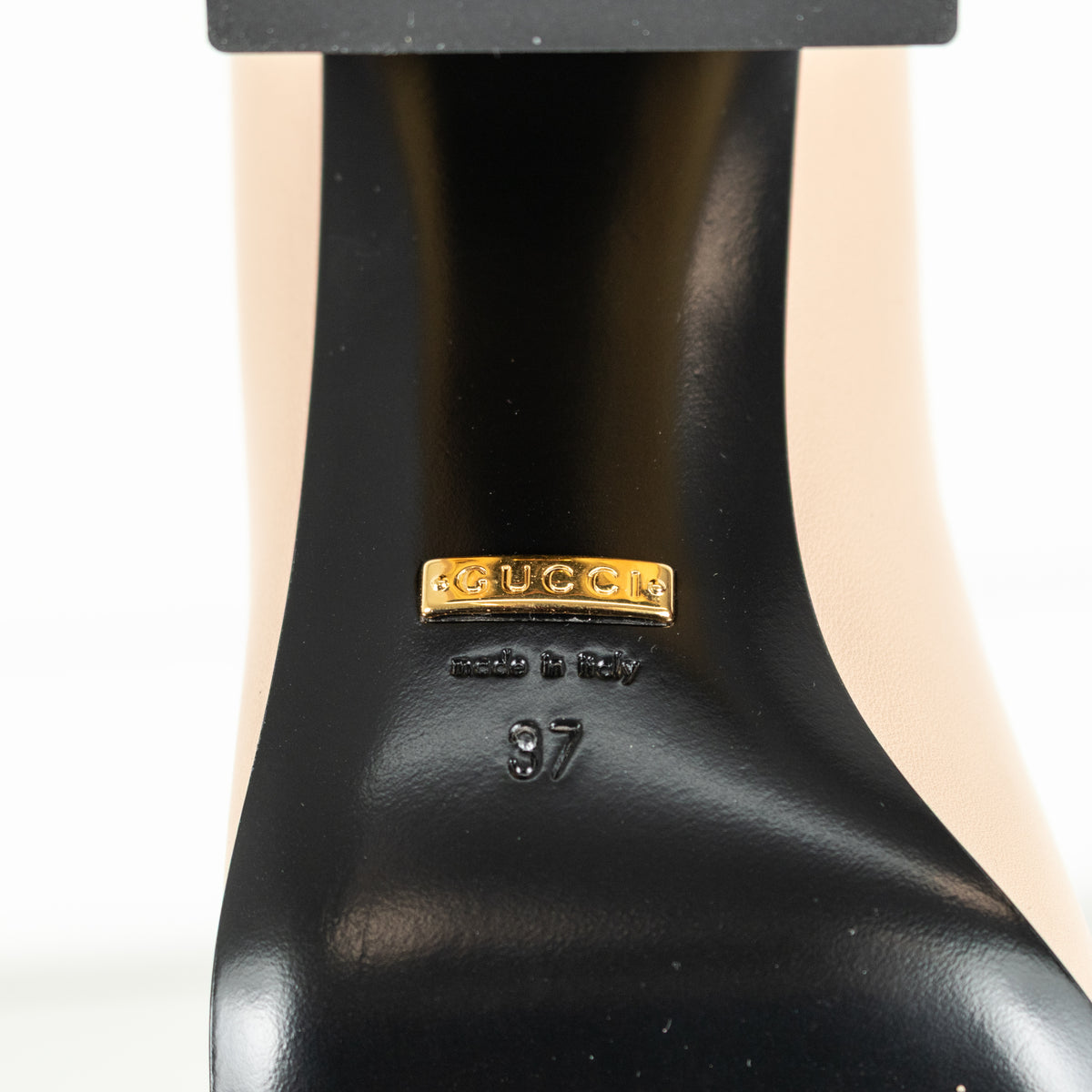 Gucci Neutral Horsebit Block Heel Pumps