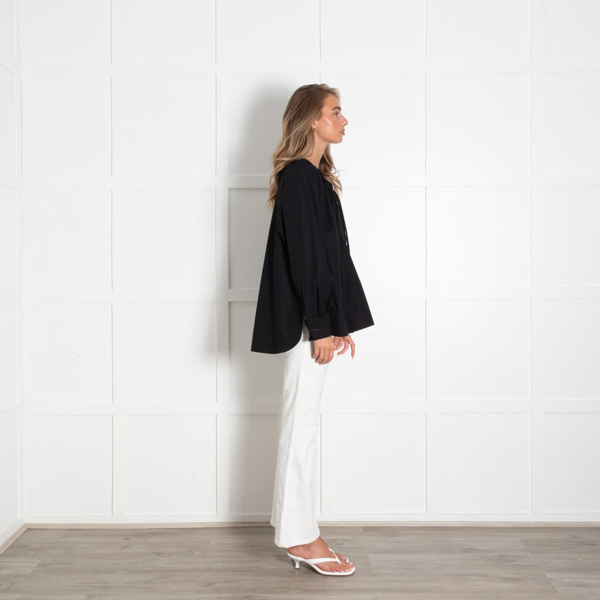 Max Mara Black Ario Cotton Top