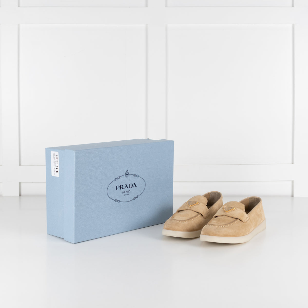 Prada Beige Suede St Tropez Loafers