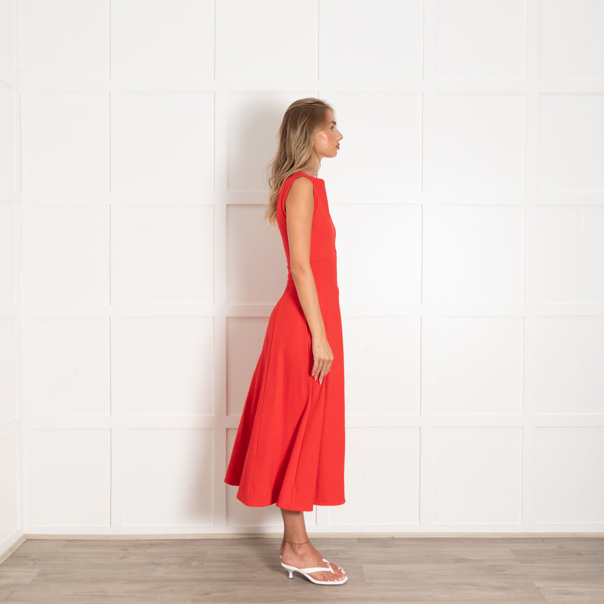 Me + Em Red Stretch Sleeveless Dress