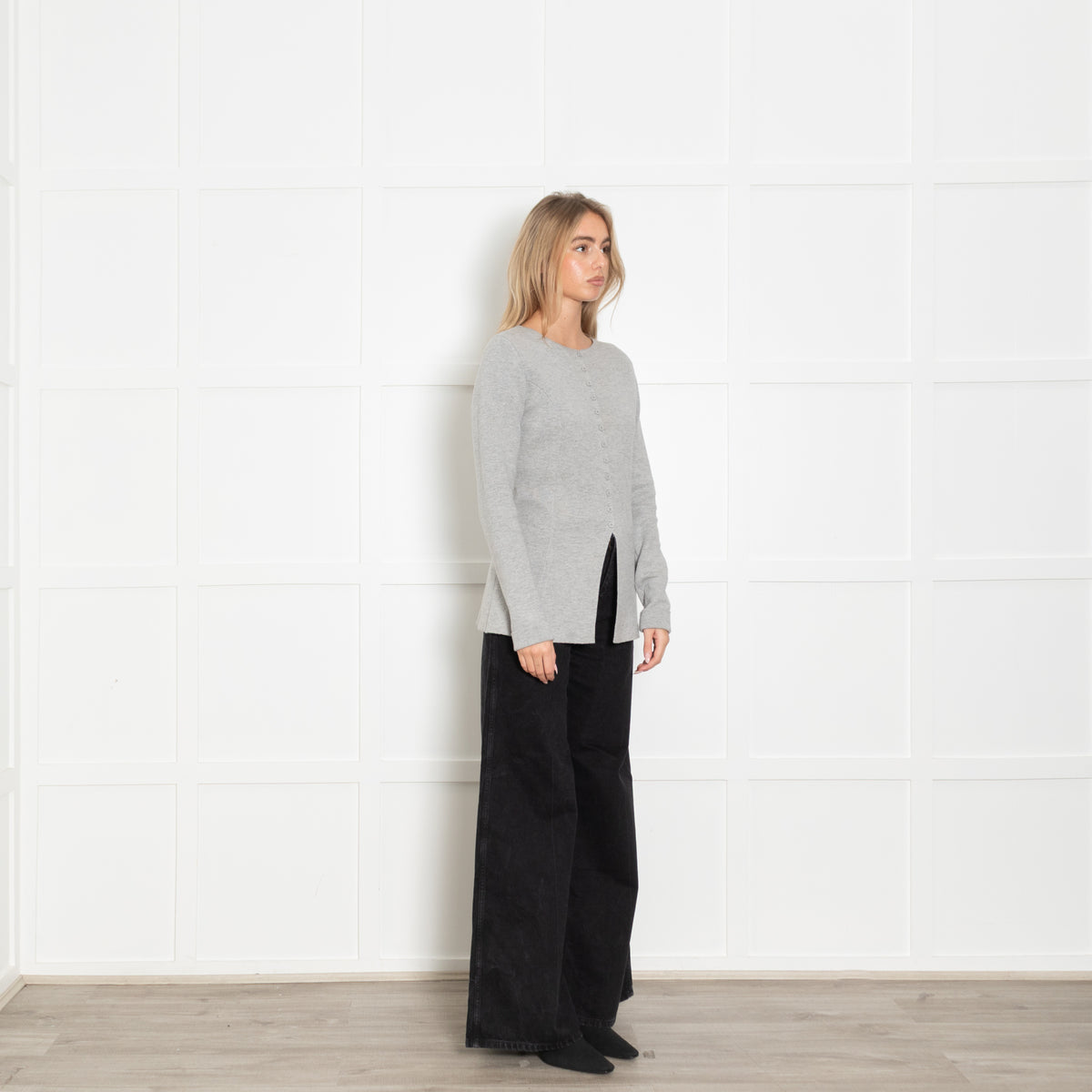 Aligne Pale Grey Daphne Waisted Knit