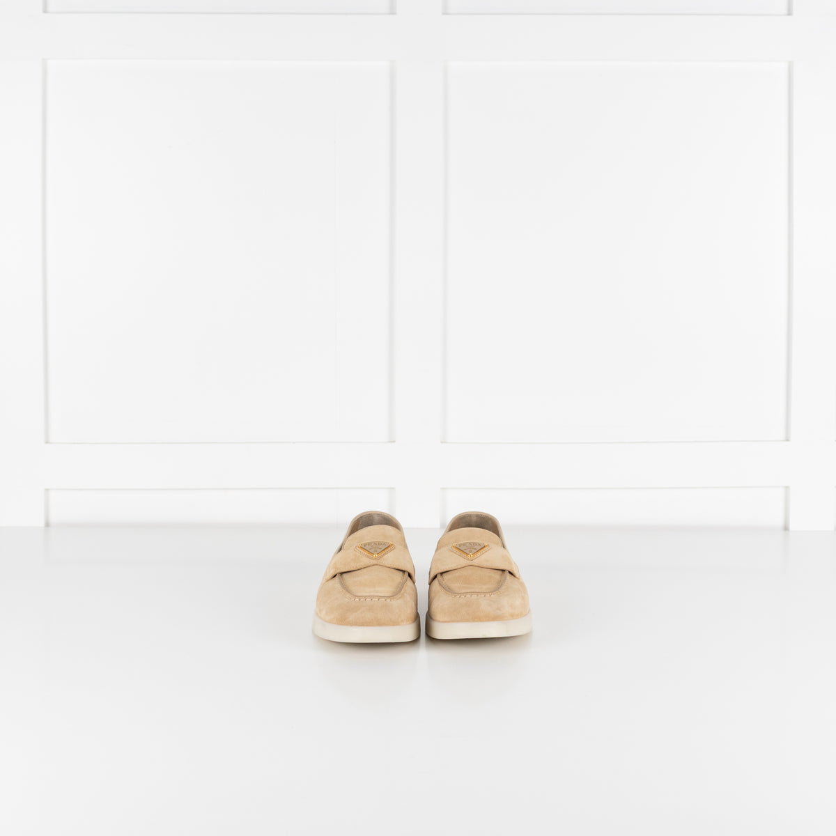 Prada Beige Suede St Tropez Loafers