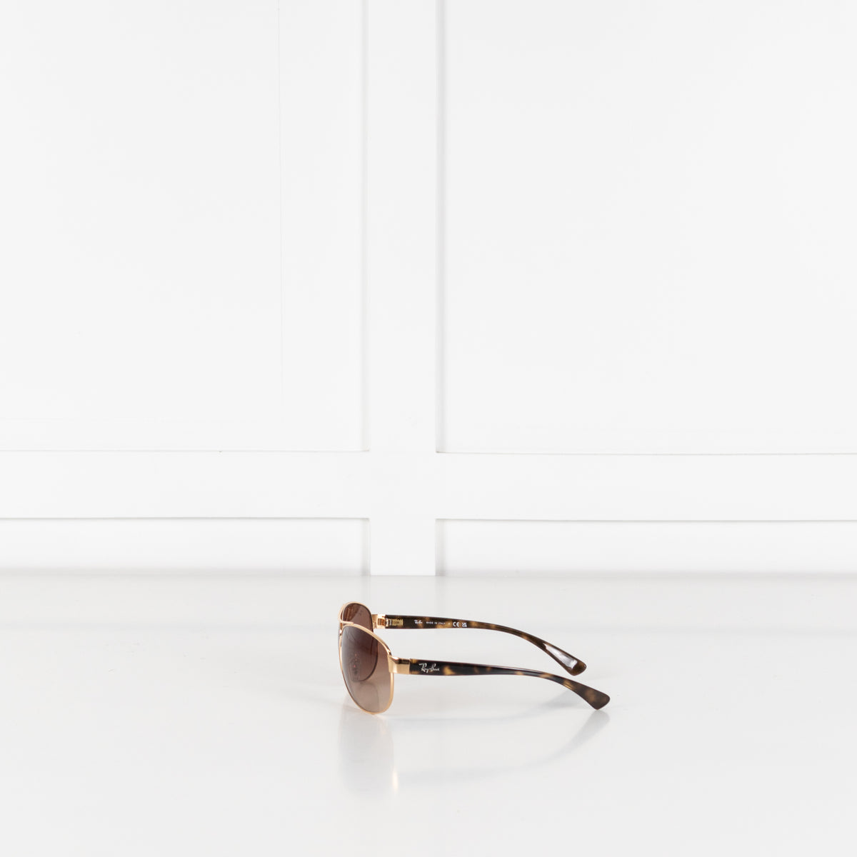 Ray-Ban Brown Aviator Sunglasses With Gold Frame