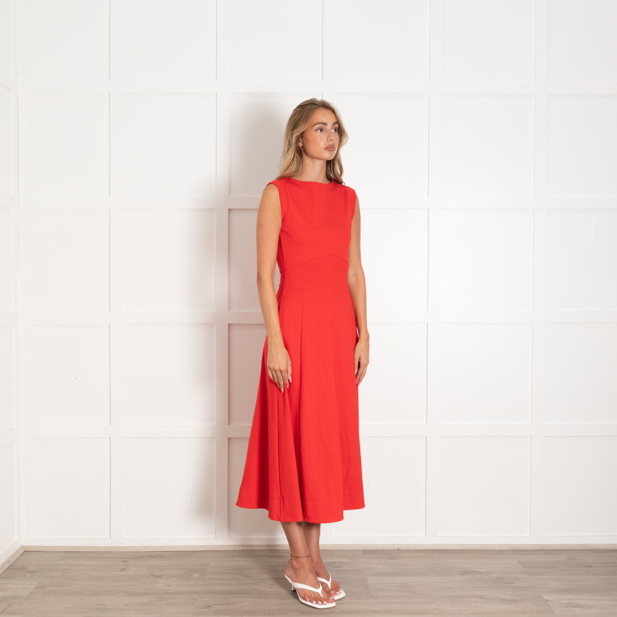 Me + Em Red Stretch Sleeveless Dress