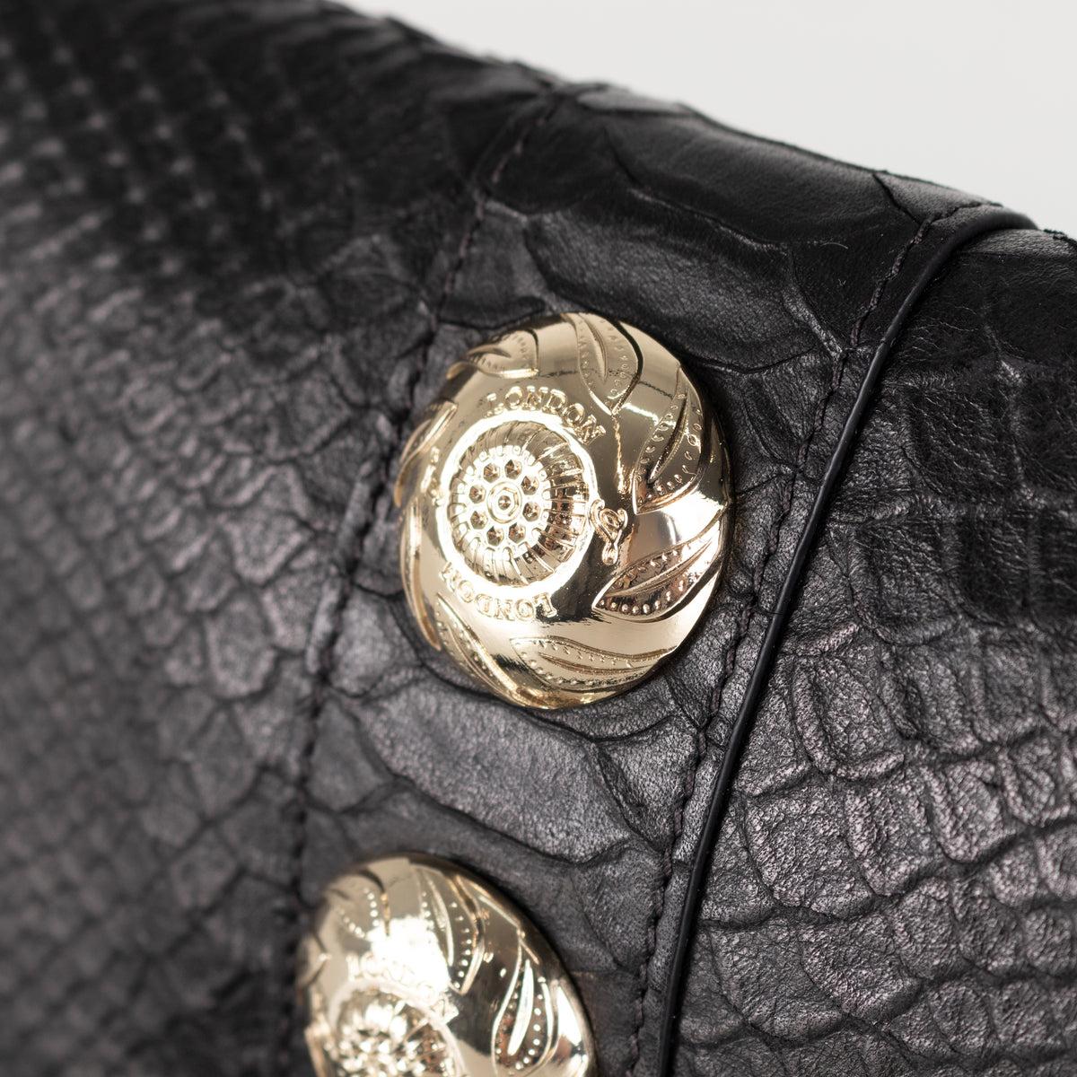 Temperley London Black Snake Effect Medallion Crossbody