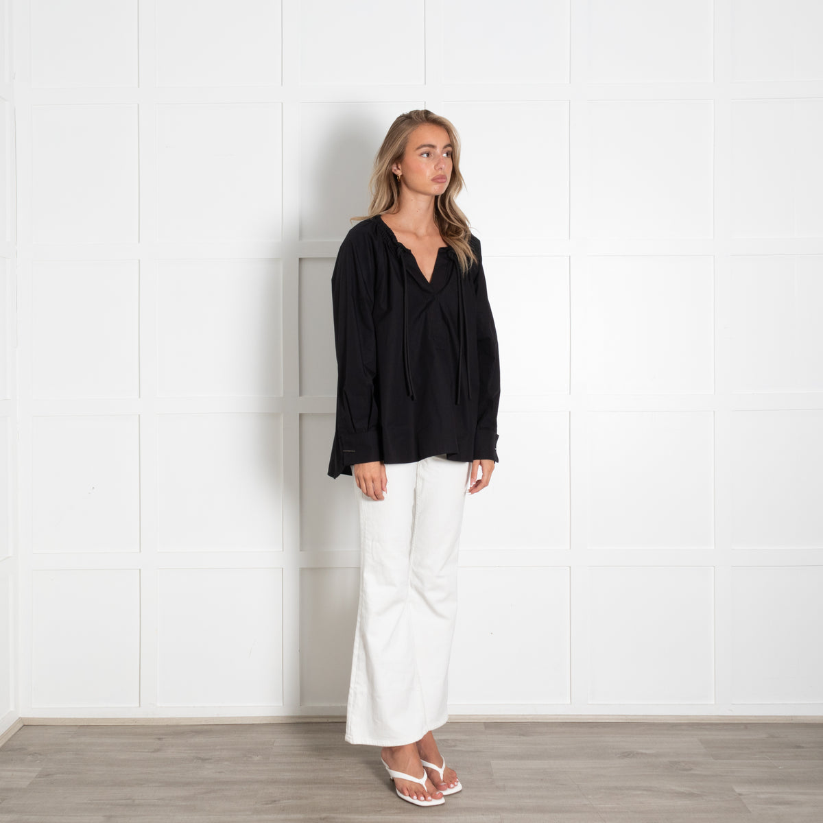 Max Mara Black Ario Cotton Top