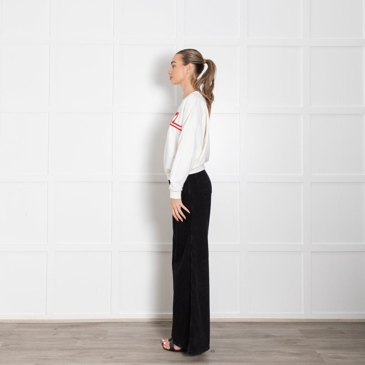 French Disorder White Rosy Heart Sweatshirt