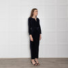 Wyse Navy Velvet Button Up Jumpsuit