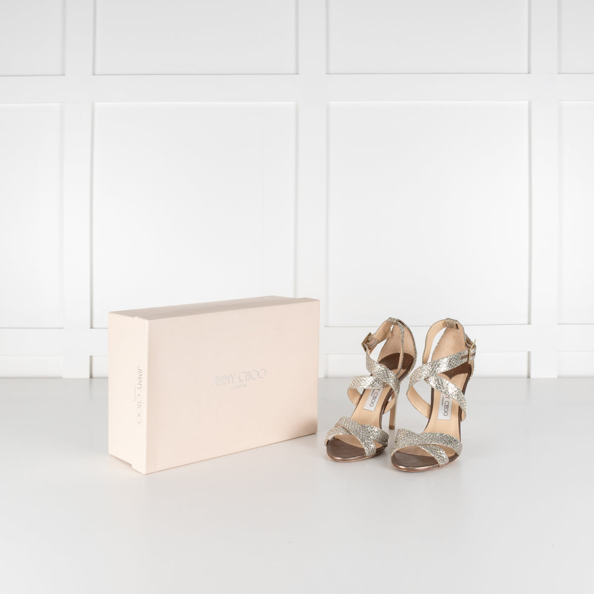 Jimmy Choo Champagne Glitter Lottie Shoes