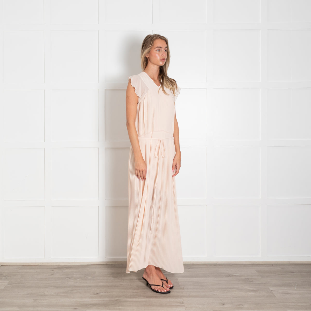 See by Chloe Champagne Frill Maxi Dress