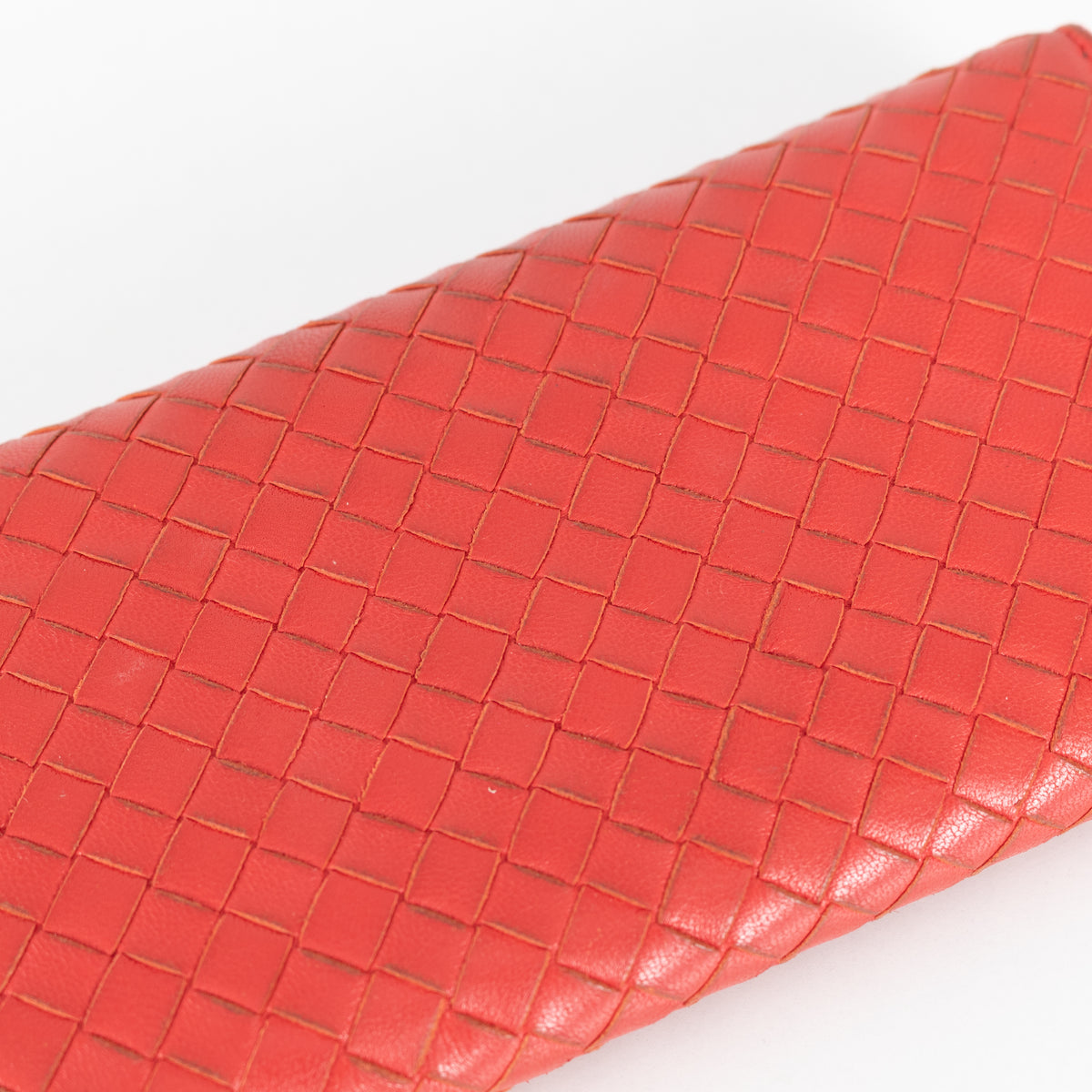 Bottega Veneta Red Intrecciato Leather Continental Wallet
