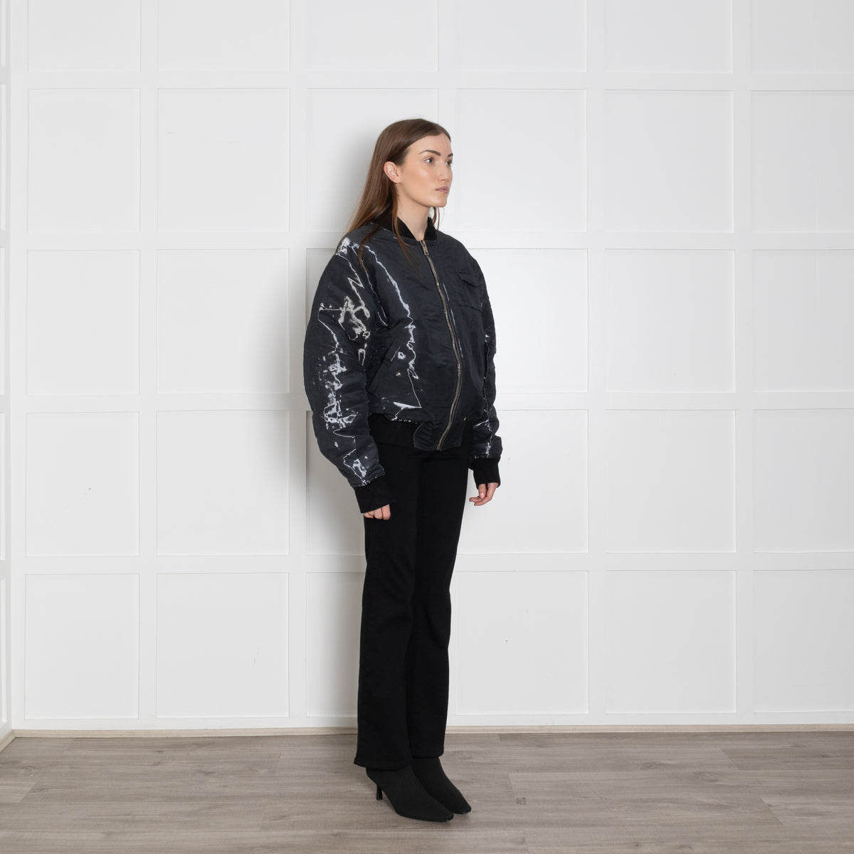 Givenchy Mens Liquid Effect Bomber Jacket