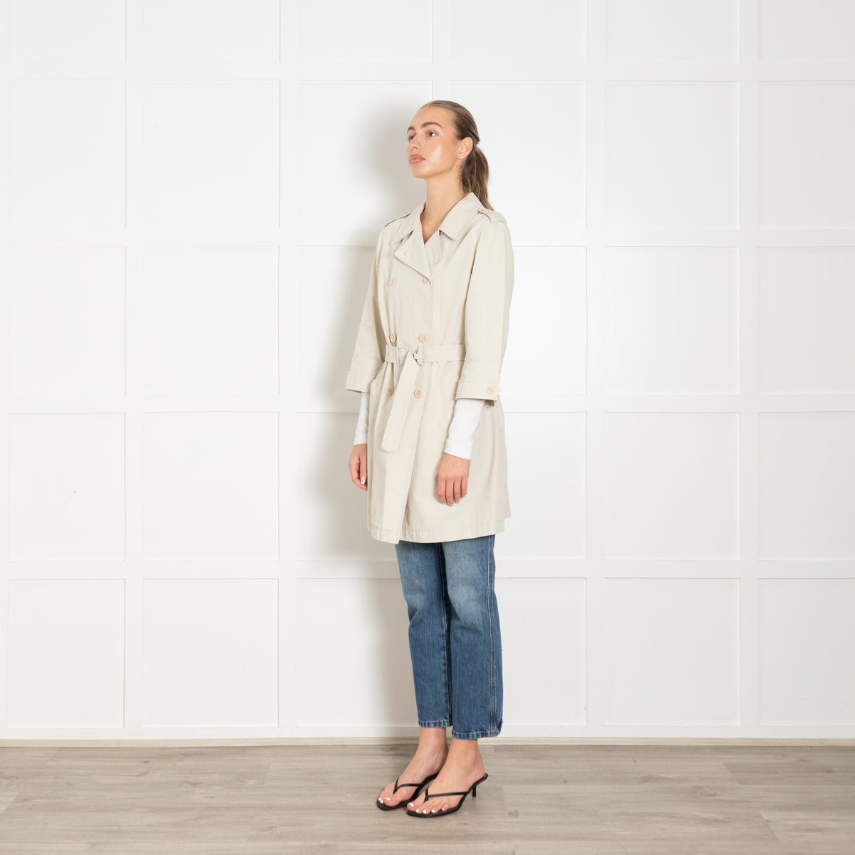 Prada Light Beige 3/4 Sleeves Light Trench Coat