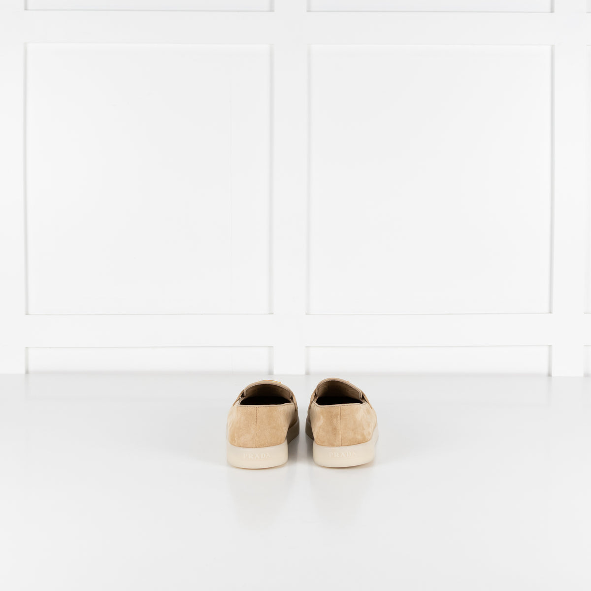 Prada Beige Suede St Tropez Loafers