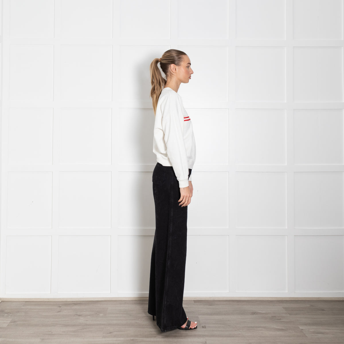 French Disorder White Rosy Heart Sweatshirt