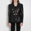 Balmain Black Leather Double Breasted Blazer