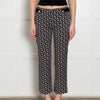 Prada Navy White Print Gold Button Wool Blend Trousers